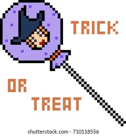 vector pixel art candy halloween isolated