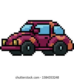 vector pixel art car isolated cartoon