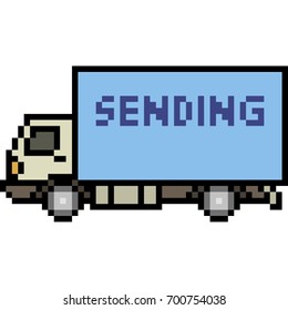 vector pixel art car isolated