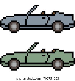 Vector Pixel Art Car Isolated