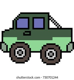 vector pixel art car isolated