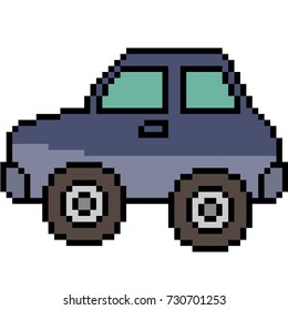 vector pixel art car isolated