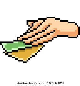 Vector pixel art juego de cartas aislado de dibujos animados