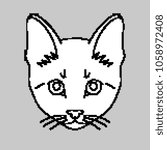 Vector pixel art cat face 8 bit pet icon