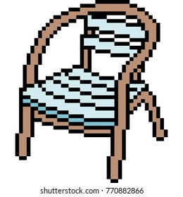 vector pixel art chair isolated