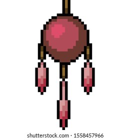 vector pixel art charm talisman isolated cartoon
