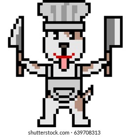 vector pixel art chef 