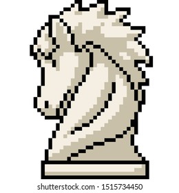 vector pixel art chess knight isolated cartoon