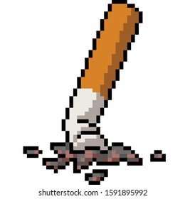 vector pixel art cigarette butt isolated cartoon