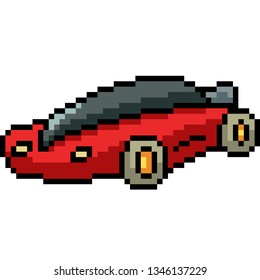 vector pixel art classic car isolated cartoon