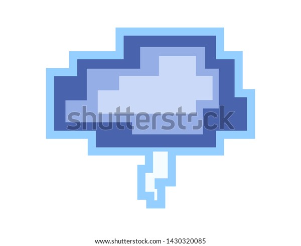 Vector Pixel Art Cloud Thunderbolt Stock Vector (Royalty Free ...