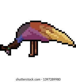 vector pixel art colorful bird isolated cartoon
