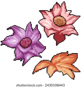 vector pixel art colorful flower decoration