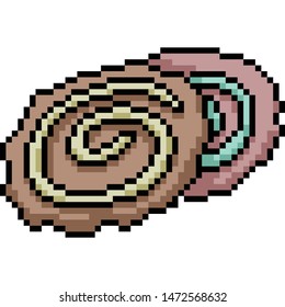 vector pixel art cookie isolated cartoon