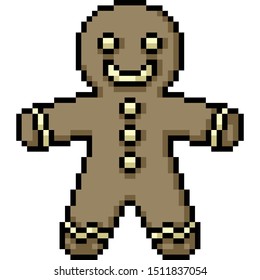 vector pixel art cookie isolated cartoon