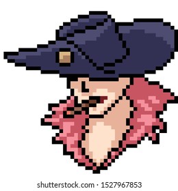 vector pixel art cowboy isolated cartoon