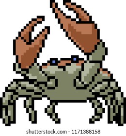 Vector Pixel Art Crab Isolated Cartoon Stock Vector (Royalty Free ...