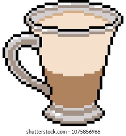 vector pixel art cup drink isolated cartoon