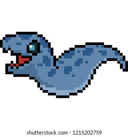 vector pixel art cute monster isolated cartoon