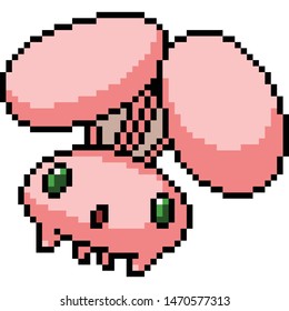 vector pixel art cute monster isolated cartoon