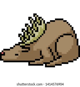vector pixel art deer sleep isolated cartoon