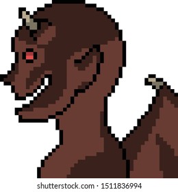 vector pixel art demon isolated cartoon