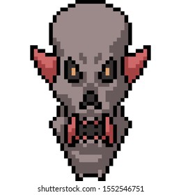 vector pixel art demon isolated cartoon