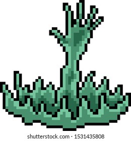 vector pixel art devil hand isolated cartoon