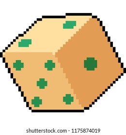 vector pixel art dice roll isolated cartoon
