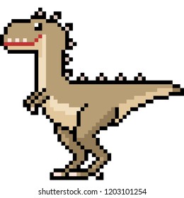 vector pixel art dinosaur monster isolated cartoon