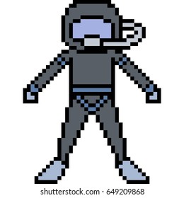 vector pixel art dive underwater