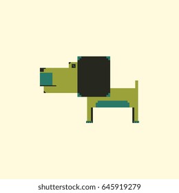 Vector pixel art dog