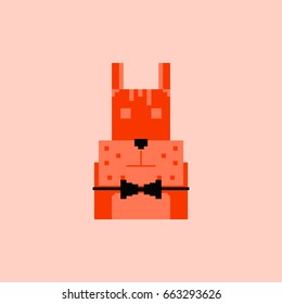 Vector pixel art dog