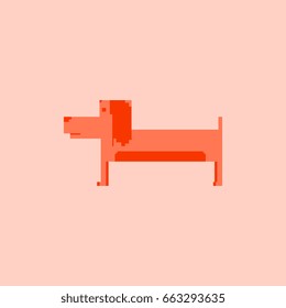 Vector pixel art dog