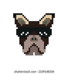 vector pixel art dog head