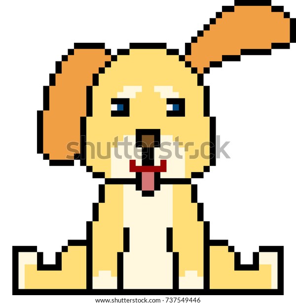 Vector Pixel Art Dog Isolated Stock Vector (Royalty Free) 737549446