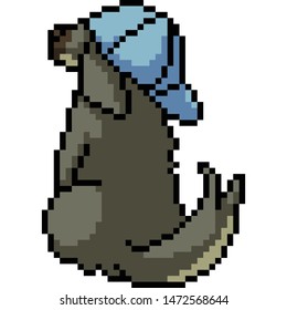 vector pixel art dog pet isolated cartoon
