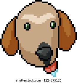 vector pixel art dog silly isolated cartoon
