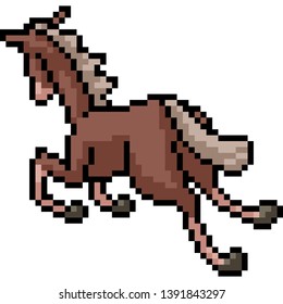 vector pixel art donkey isolated cartoon