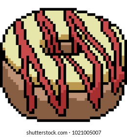 vector pixel art donut isolated