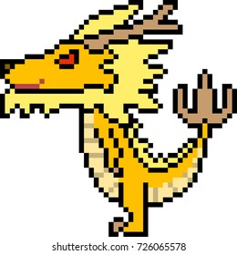 vector pixel art dragon isolated