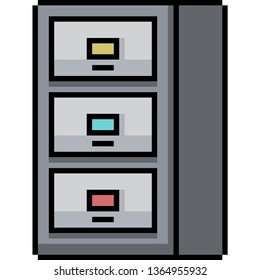vector pixel art drawer isolated cartoon