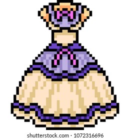 vector pixel art dress isolated cartoon