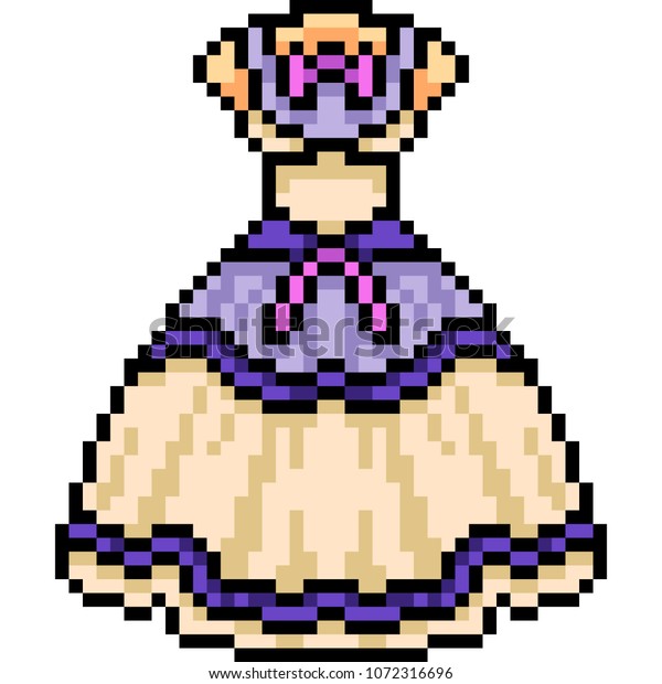 Vector Pixel Art Dress Isolated Cartoon: เวกเตอร์สต็อก (ปลอดค่า ...