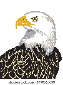 vector pixel art eagle isolated