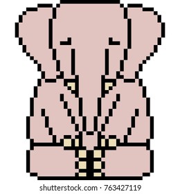 vector pixel art elephant isolated