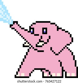 vector pixel art elephant isolated