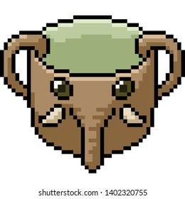vector pixel art elephant mug isolated cartoon