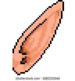 vector pixel art elf ear isolated cartoon