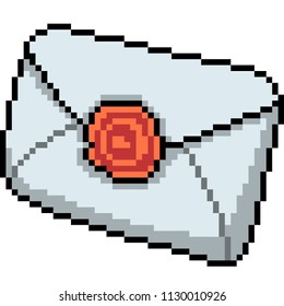 vector pixel art envelope isolated cartoon